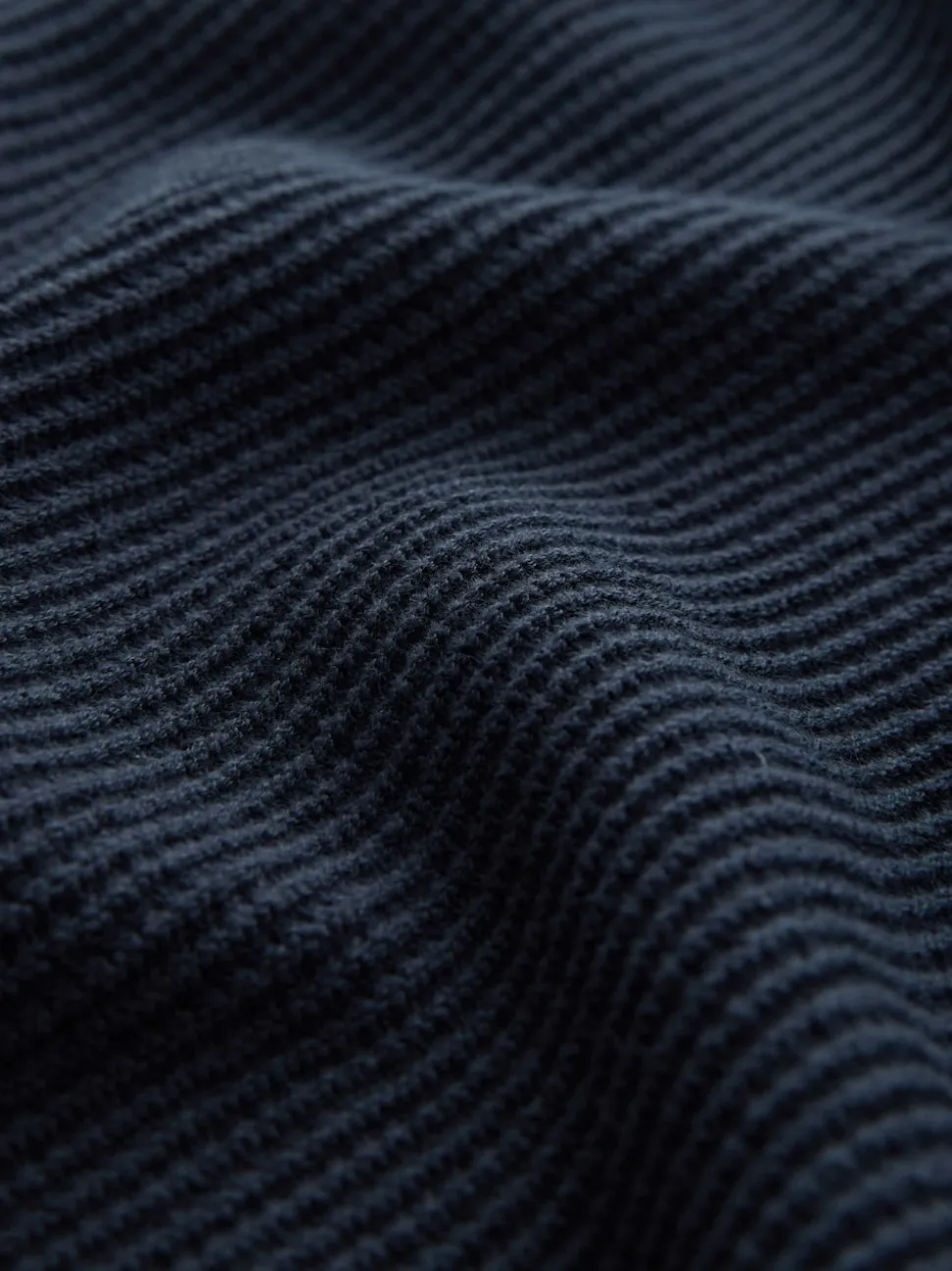 Navy Blue Regular Fit Textured Oxford Mock Shirt Jumper