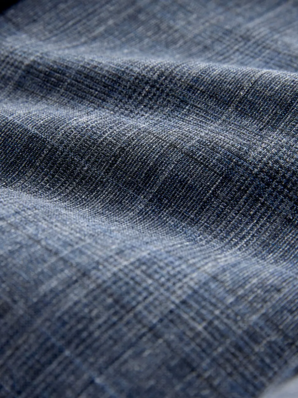 Navy Blue Regular Fit Trimmed Check Suit Jacket