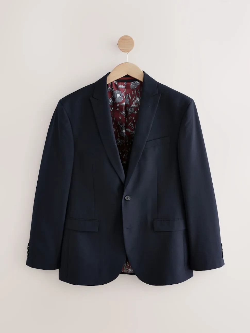 Navy Blue Regular Fit Two Button Suit Jacket