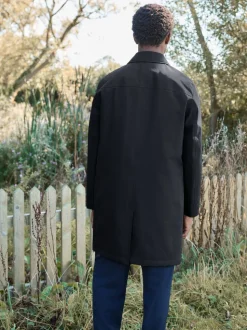 Navy Blue Regular Fit Waterproof Trench Coat