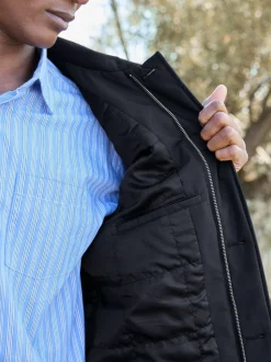 Navy Blue Regular Fit Waterproof Trench Coat