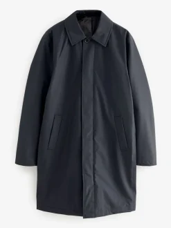 Navy Blue Regular Fit Waterproof Trench Coat