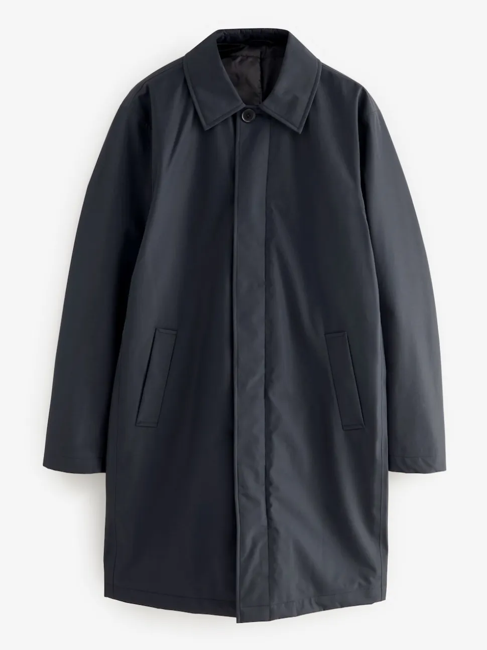 Navy Blue Regular Fit Waterproof Trench Coat