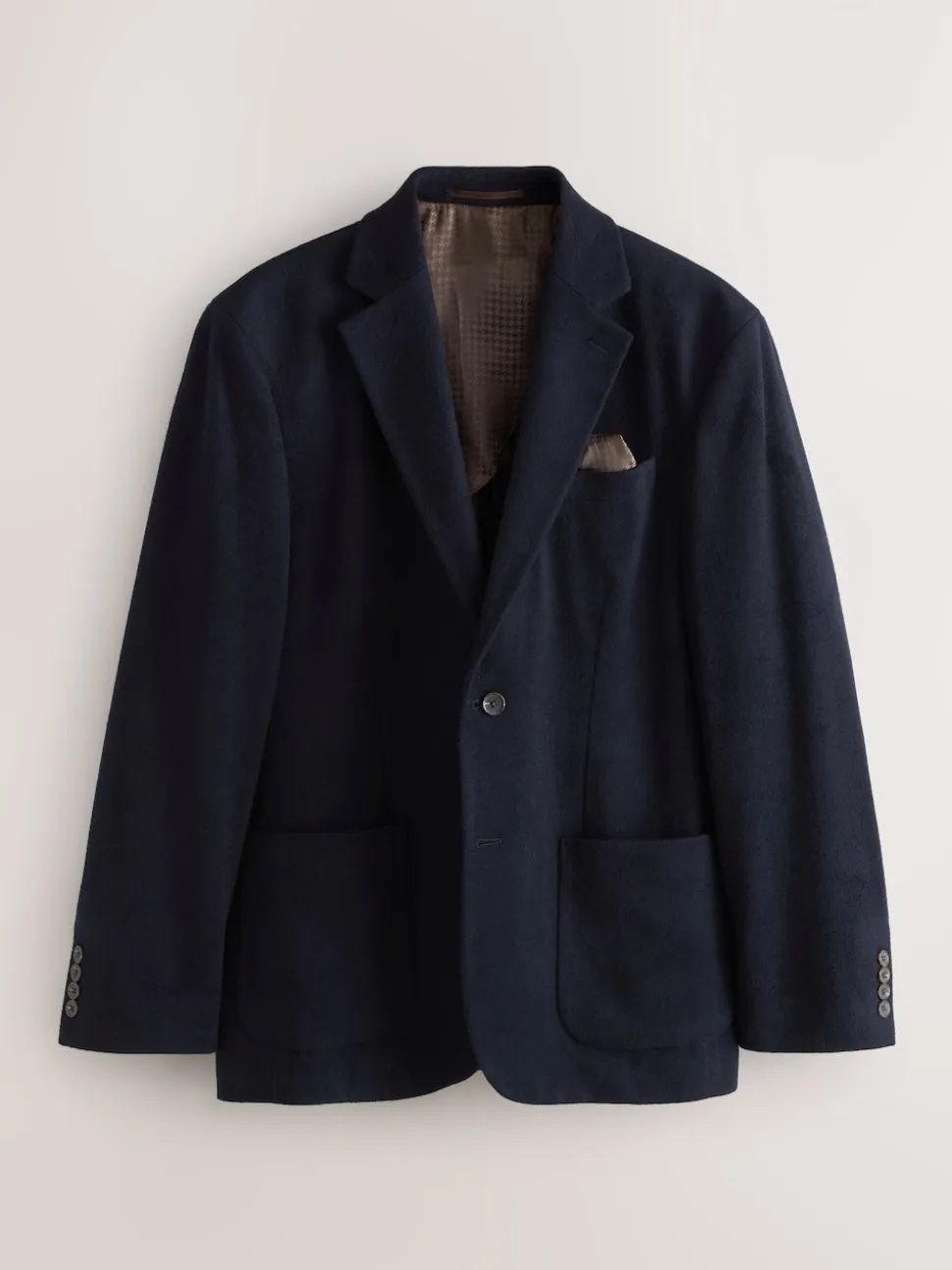Navy Blue Regular Fit Wool Rich Soft Touch Blazer