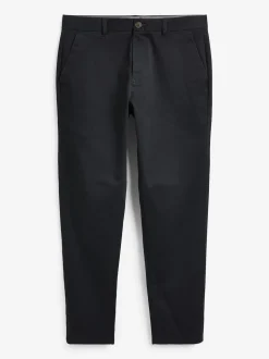 Navy Blue Regular Tapered Fit Stretch Chinos Trousers