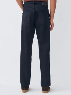 Navy Blue Regular Tapered Fit Vintage Wash Denim Jeans