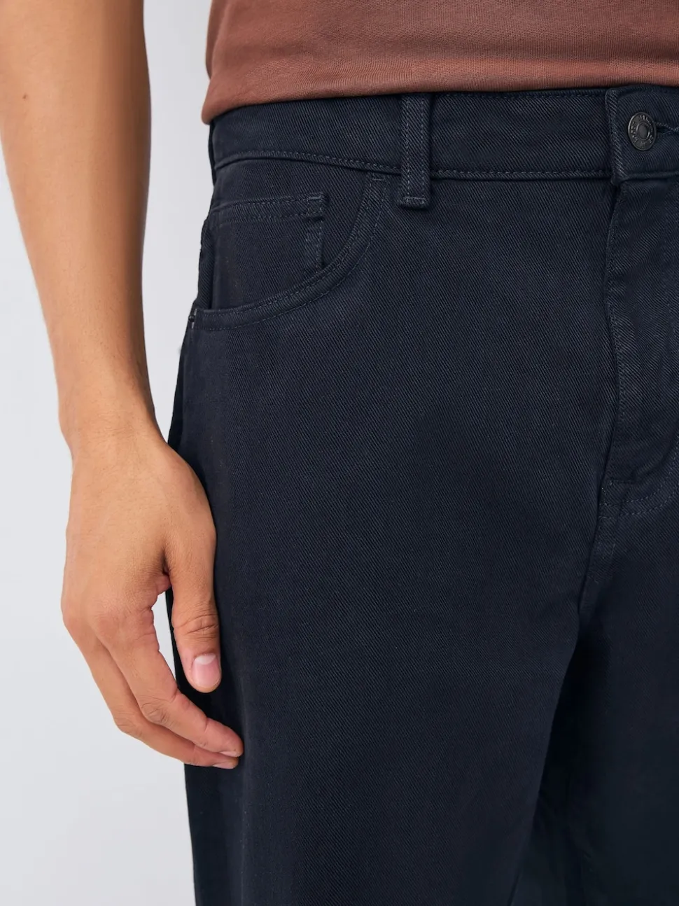 Navy Blue Regular Tapered Fit Vintage Wash Denim Jeans