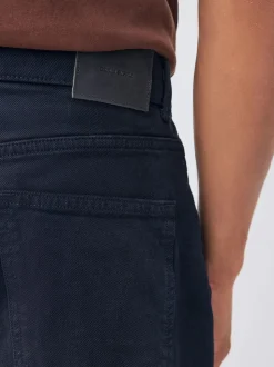 Navy Blue Regular Tapered Fit Vintage Wash Denim Jeans