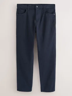 Navy Blue Regular Tapered Fit Vintage Wash Denim Jeans