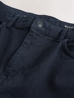 Navy Blue Regular Tapered Fit Vintage Wash Denim Jeans