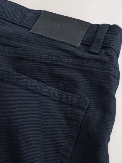 Navy Blue Regular Tapered Fit Vintage Wash Denim Jeans