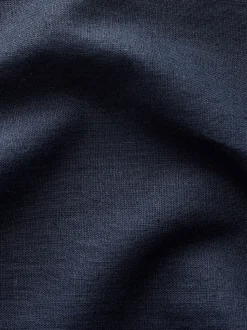 Navy Blue Regular Tapered Fit Linen Cotton Chino Trousers