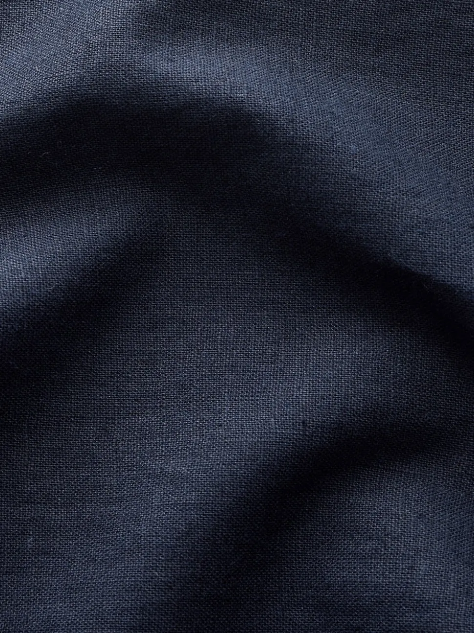 Navy Blue Regular Tapered Fit Linen Cotton Chino Trousers