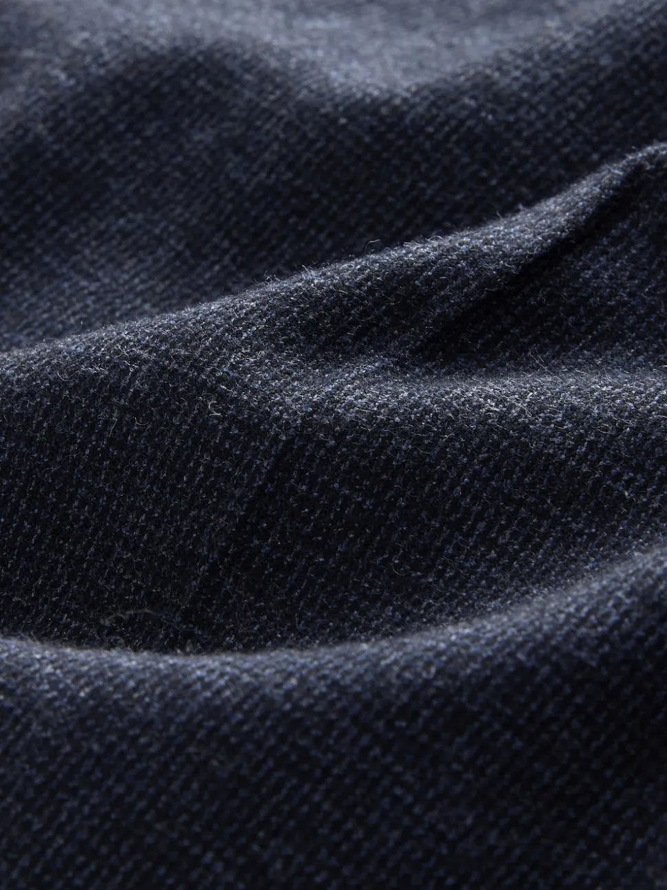 Navy Blue Regular Tapered Fit Smart Textured Soft Touch Trousers