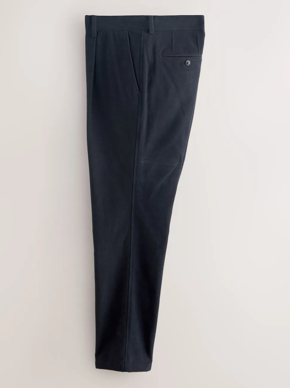 Navy Blue Relaxed Fit Cotton Suit Trousers