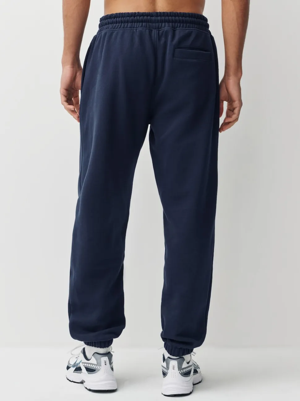 Navy Blue Relaxed Fit Slim Fit Brushback Heavyweight Joggers