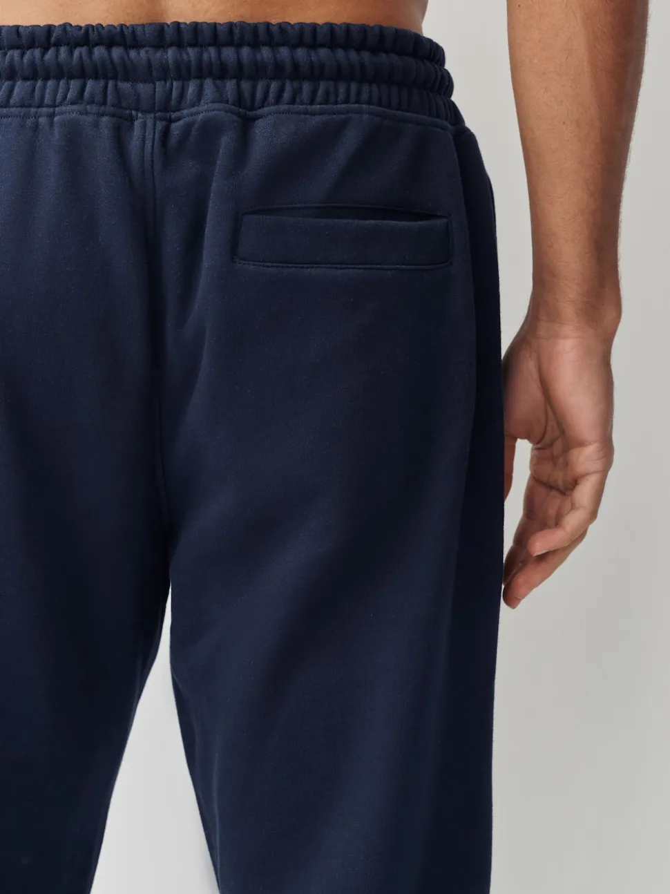 Navy Blue Relaxed Fit Slim Fit Brushback Heavyweight Joggers