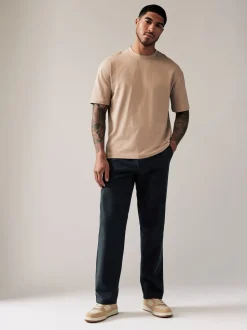 Navy Blue Relaxed Fit Stretch Chinos Trousers