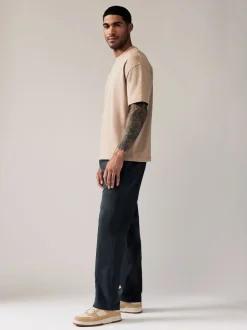Navy Blue Relaxed Fit Stretch Chinos Trousers