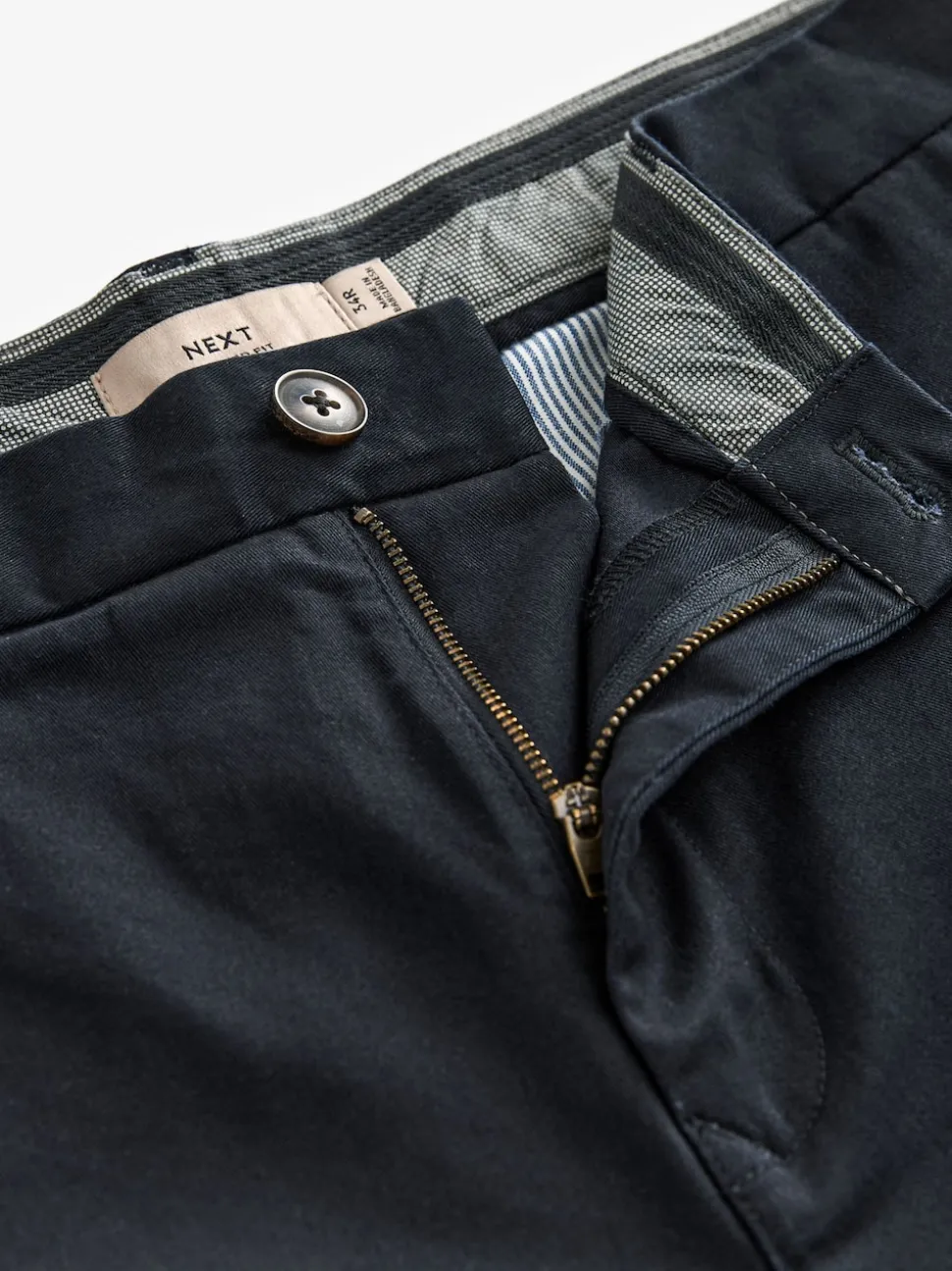 Navy Blue Relaxed Fit Stretch Chinos Trousers