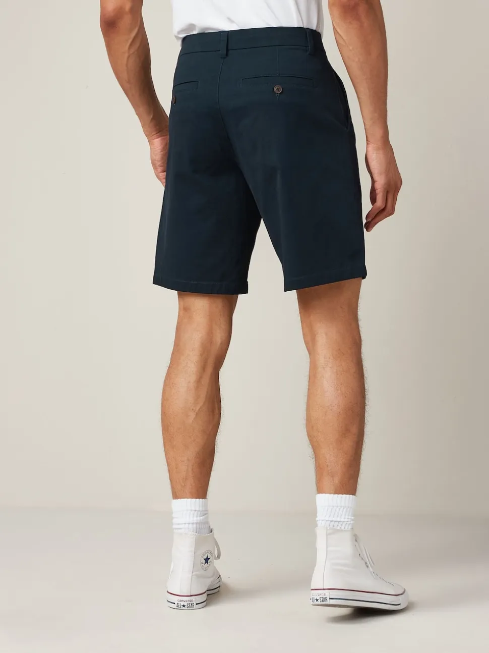 Navy Blue Relaxed Fit Stretch Chinos Shorts