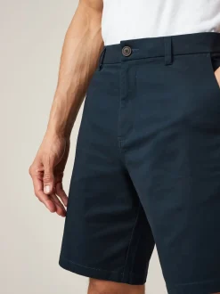 Navy Blue Relaxed Fit Stretch Chinos Shorts