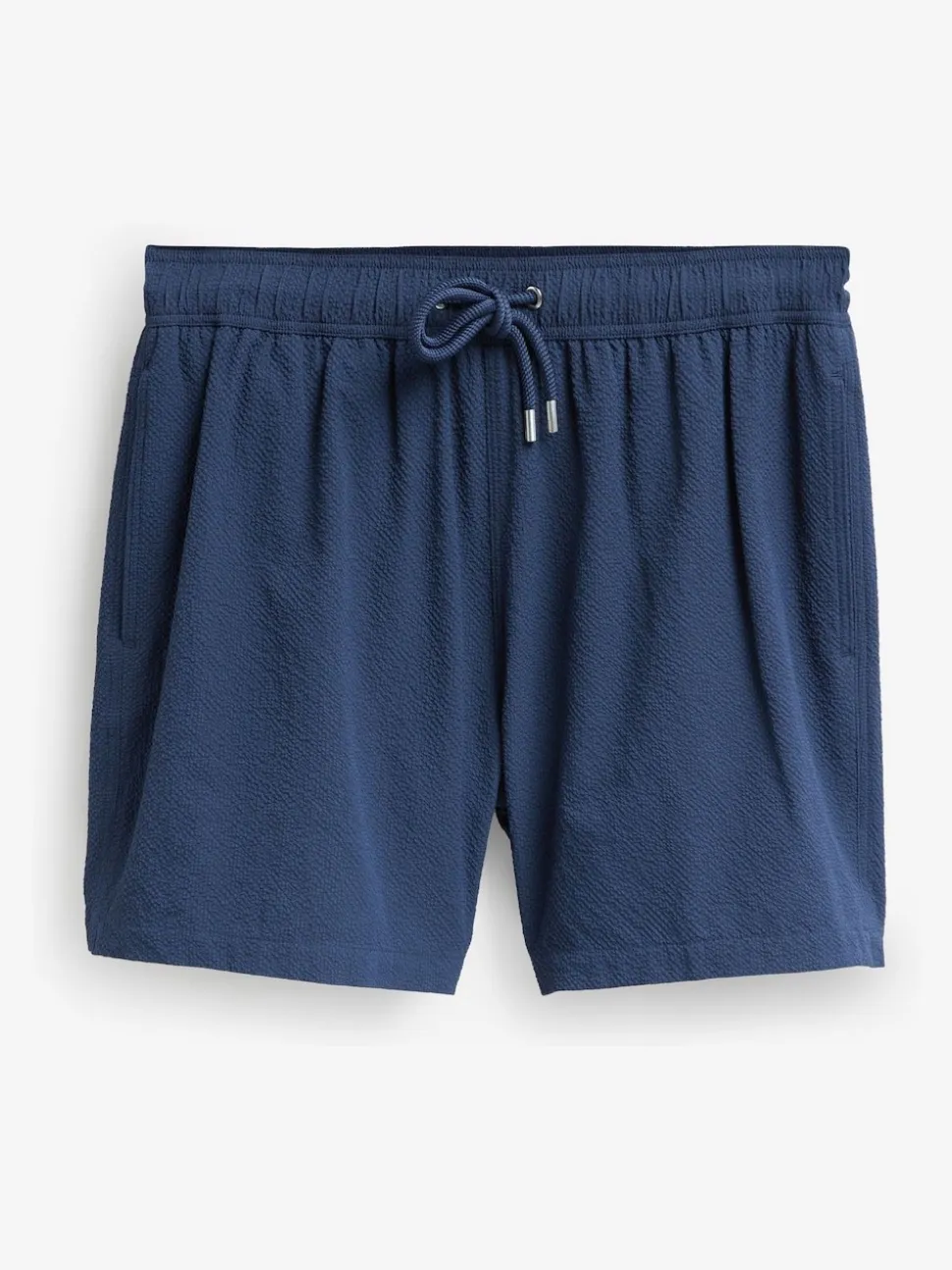 Navy Blue Seersucker Swim Shorts