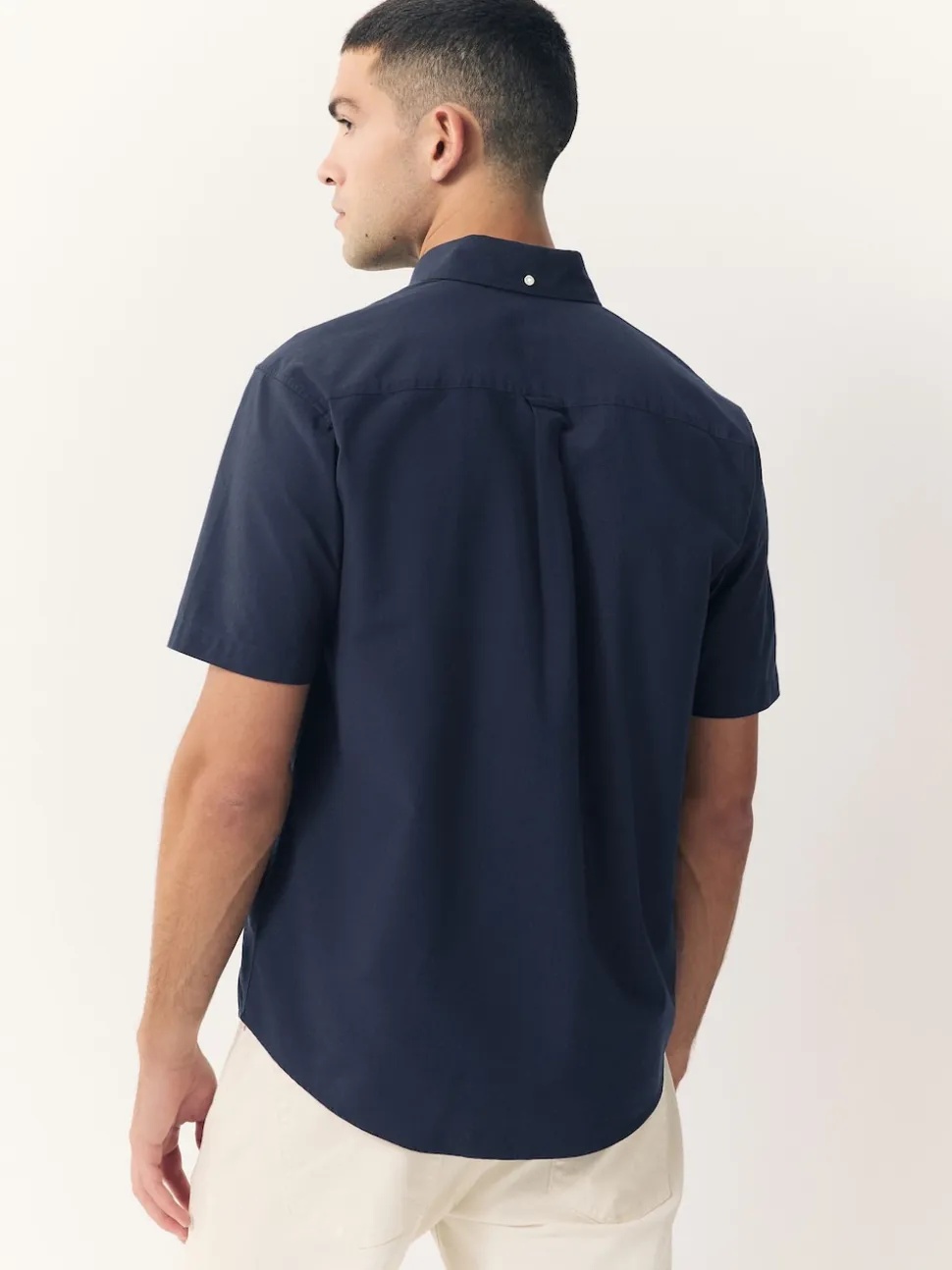 Navy Blue Short Sleeve Oxford Shirt