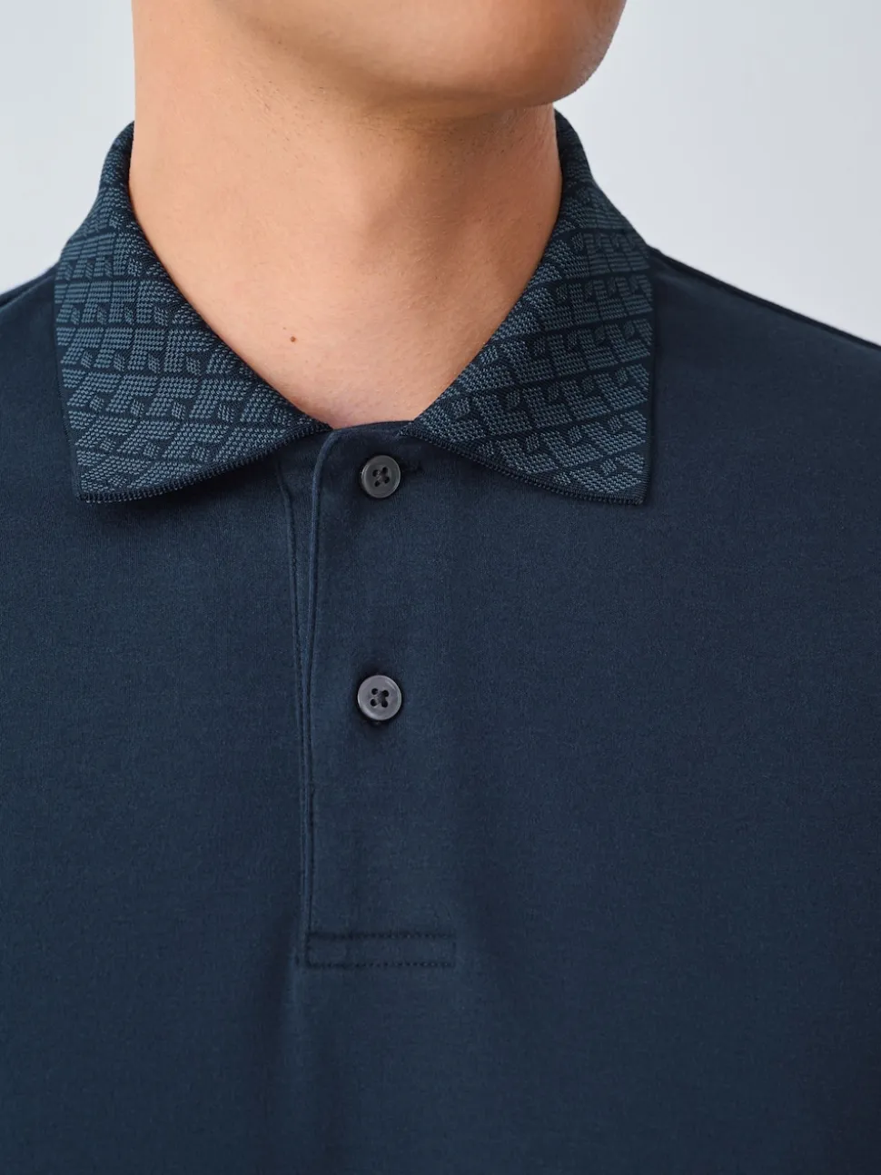 Navy Blue Short Sleeve Smart Collar Polo Shirt