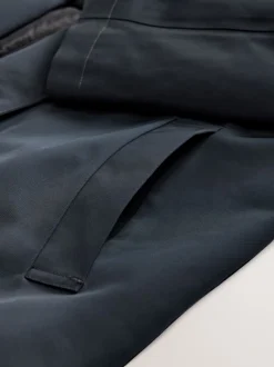 Navy Blue Shower Resistant Padded Funnel Neck Coat