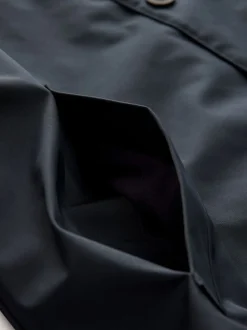 Navy Blue Shower Resistant Padded Funnel Neck Coat