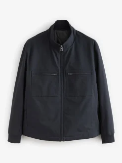 Navy Blue Shower Resistant Padded Twill Utility Jacket