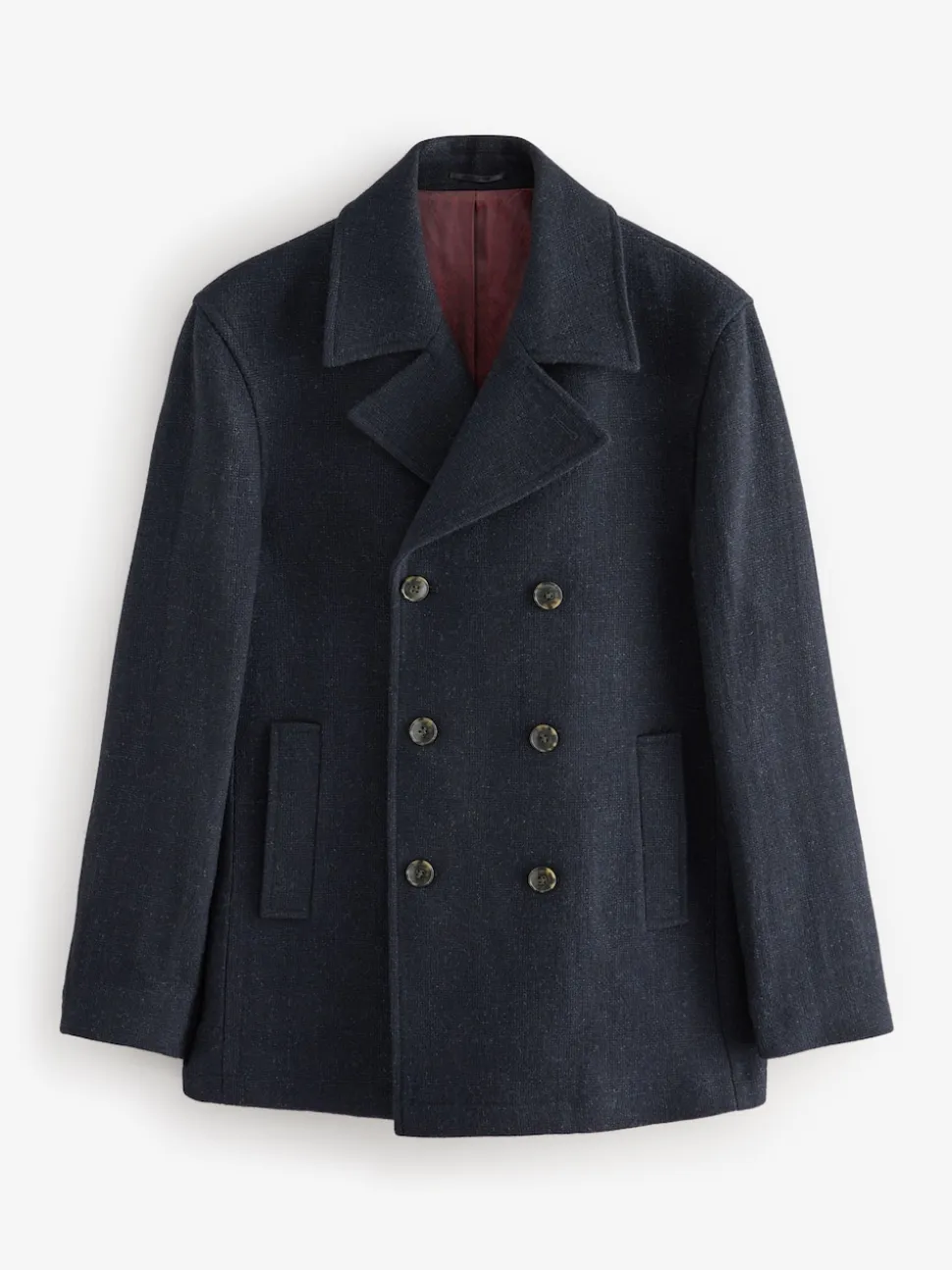 Navy Blue Signature 100% Wool Pea Coat