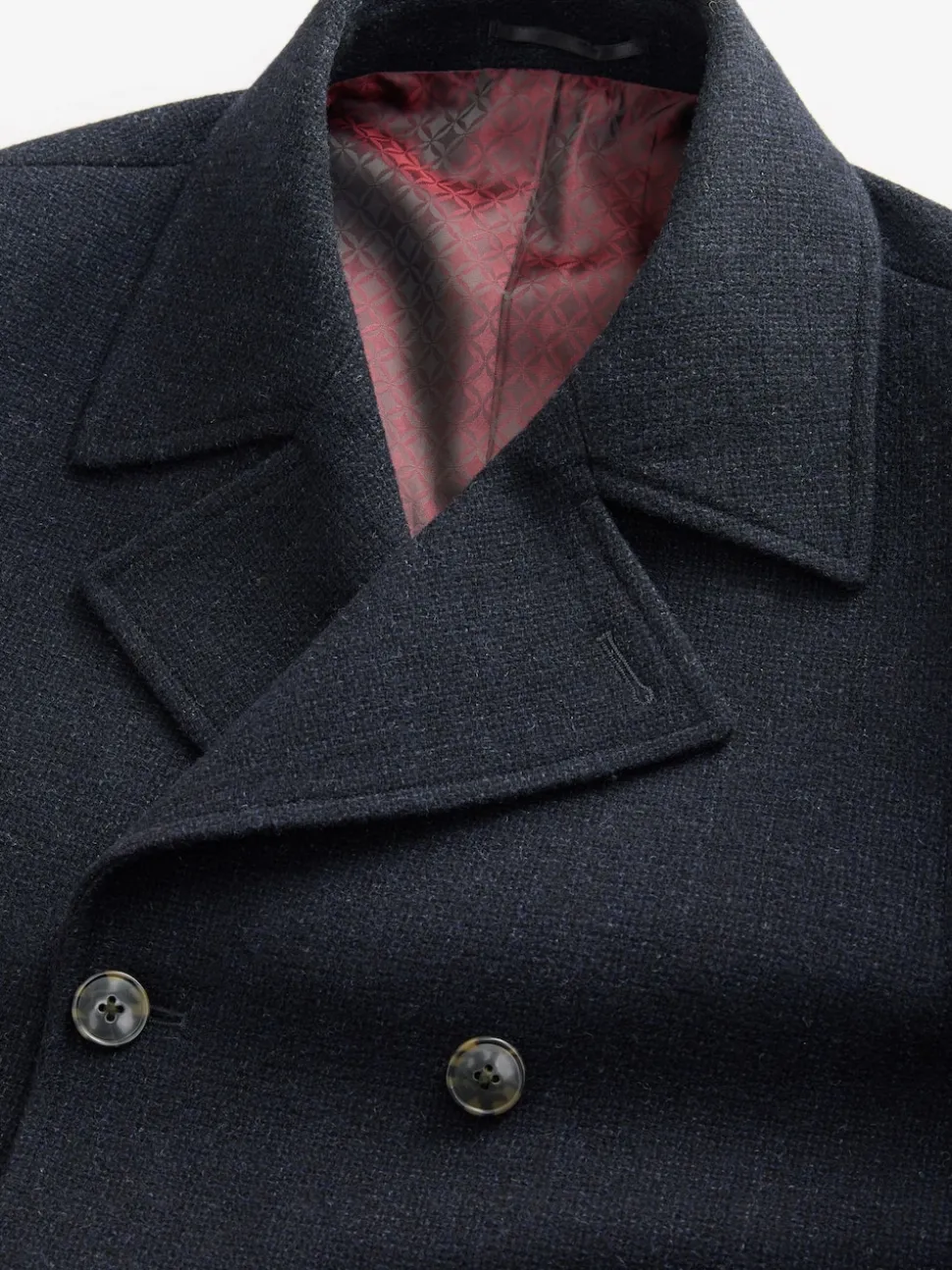 Navy Blue Signature 100% Wool Pea Coat