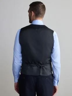 Navy Blue Signature Nova Fides Wool Waistcoat