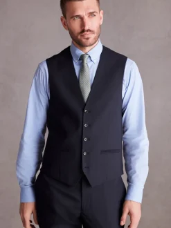 Navy Blue Signature Tollegno Suit Waistcoat