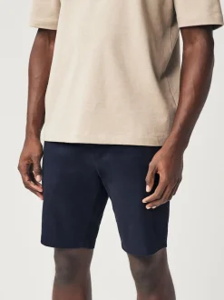 Navy Blue Skinny Fit Stretch Chinos Shorts