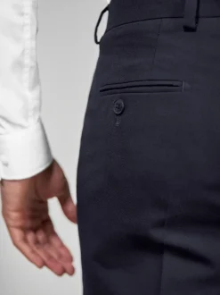 Navy Blue Skinny Fit Suit Trousers