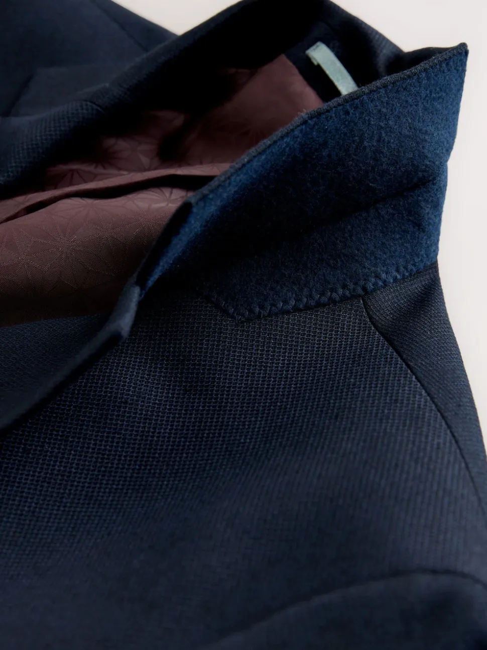 Navy Blue Skinny Fit Textured Suit Jacket