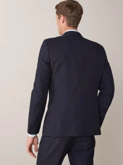 Navy Blue Skinny Fit Two Button Suit Jacket