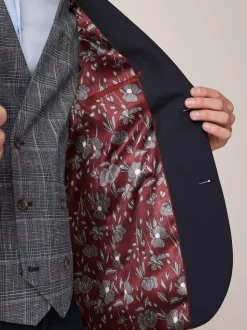 Navy Blue Skinny Fit Two Button Suit Jacket