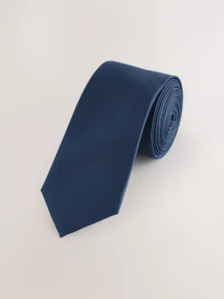 Navy Blue Skinny Textured Tie