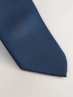 Navy Blue Skinny Textured Tie