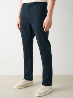 Navy Blue Slim Fit 5 Pocket Soft Touch Trousers