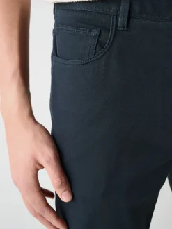 Navy Blue Slim Fit 5 Pocket Soft Touch Trousers
