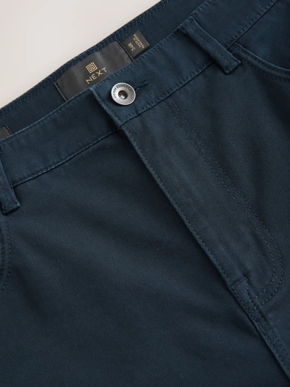 Navy Blue Slim Fit 5 Pocket Soft Touch Trousers