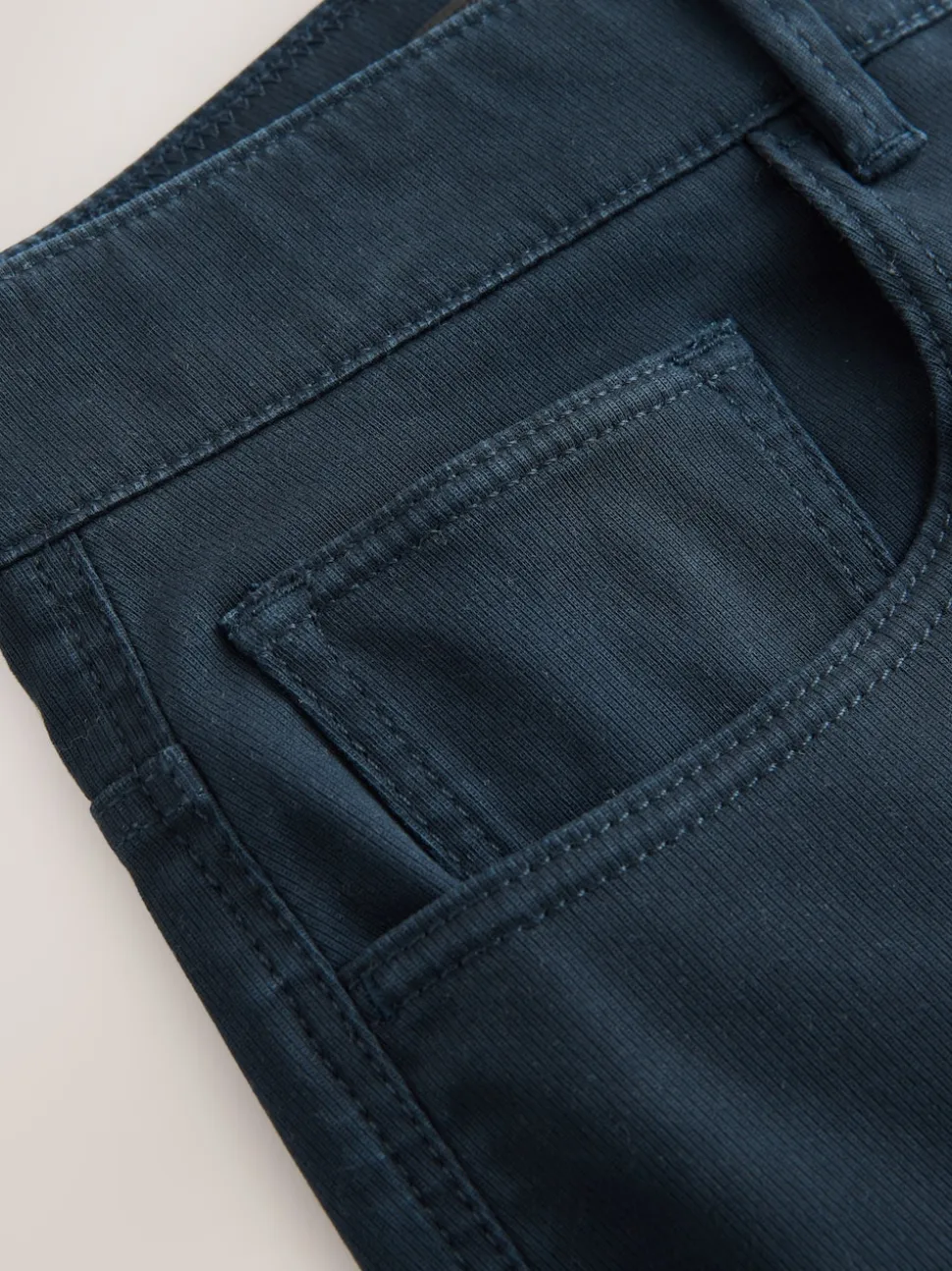 Navy Blue Slim Fit 5 Pocket Soft Touch Trousers