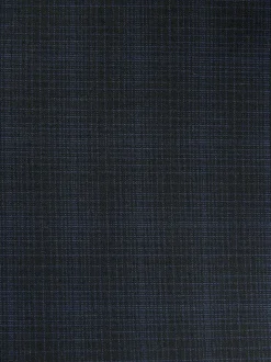 Navy Blue Slim Fit Check Suit Jacket