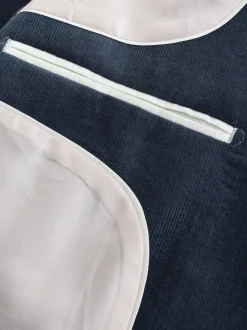Navy Blue Slim Fit Corduroy Suit Jacket