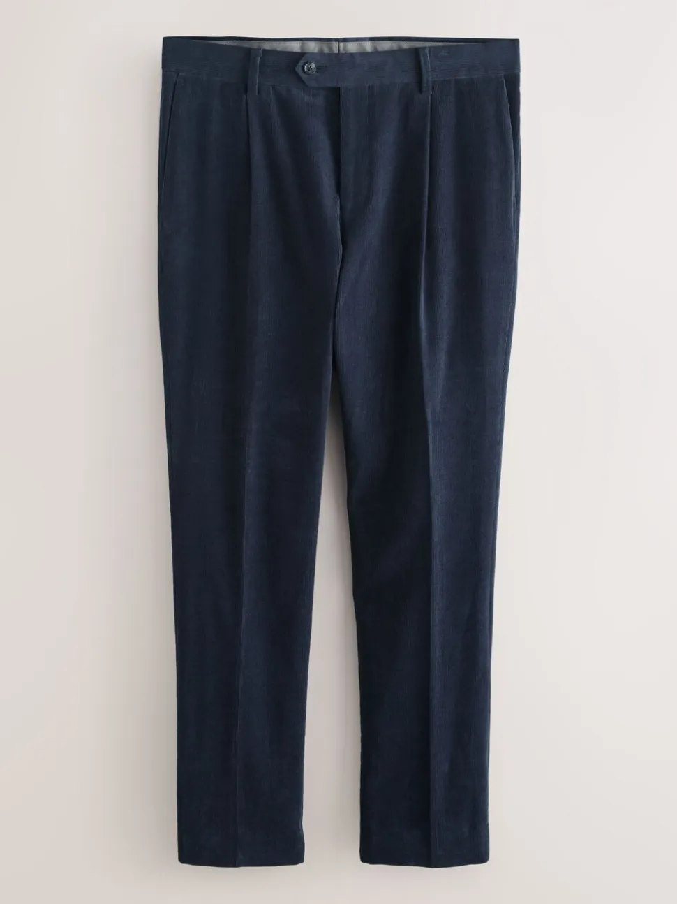 Navy Blue Slim Fit Corduroy Suit Trousers